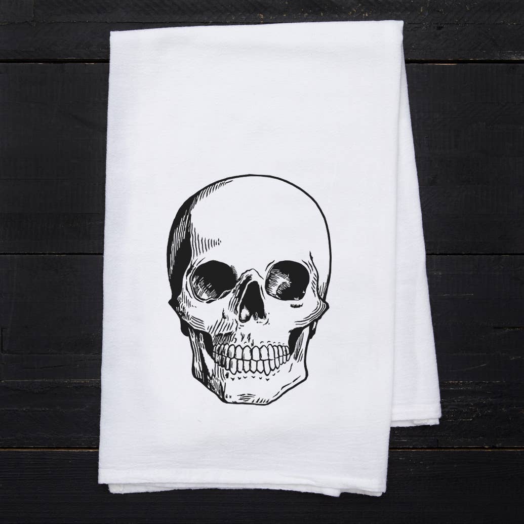 Skull Flour Sack Tea Towel