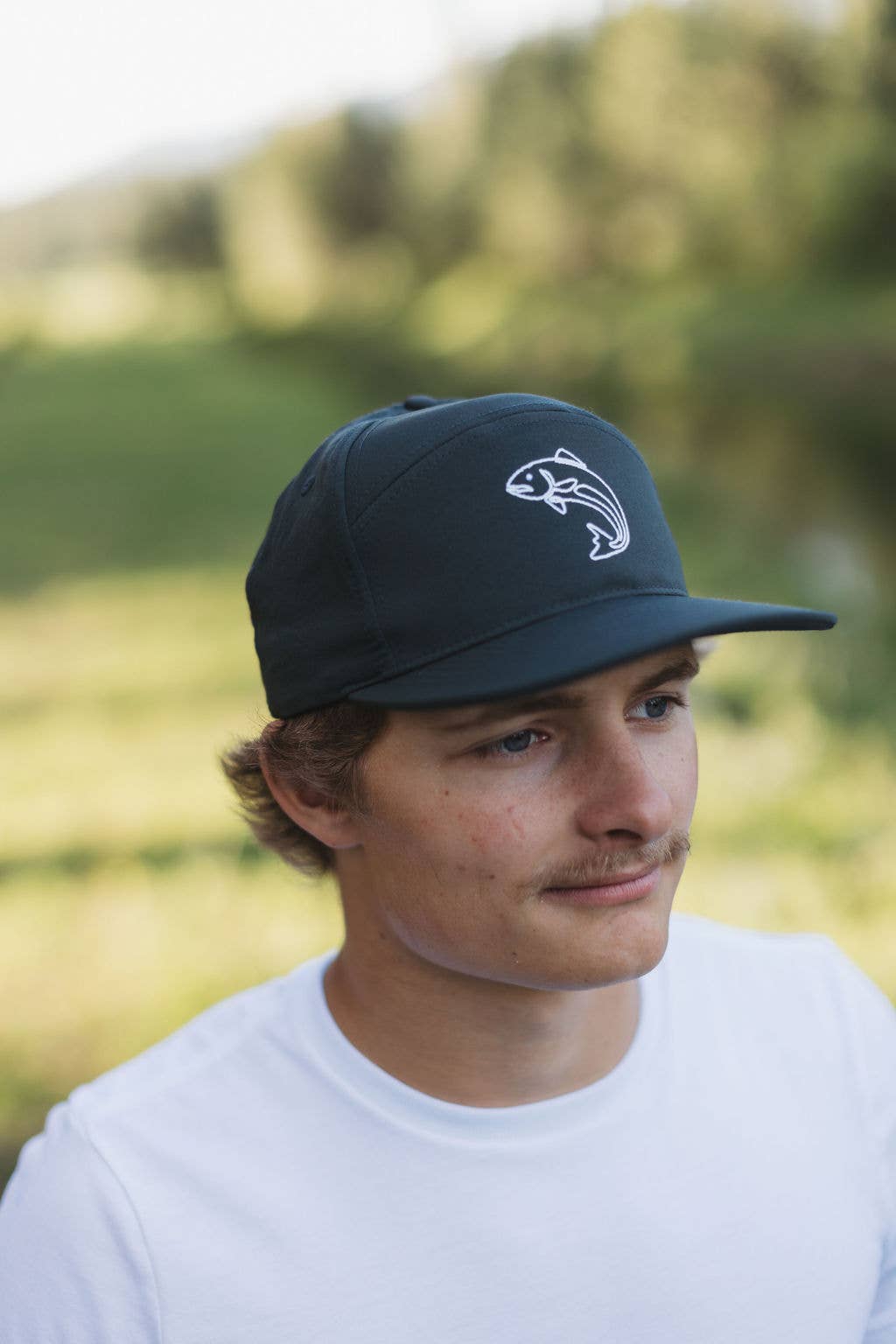 Trout Poly Camp Hat- Charcoal