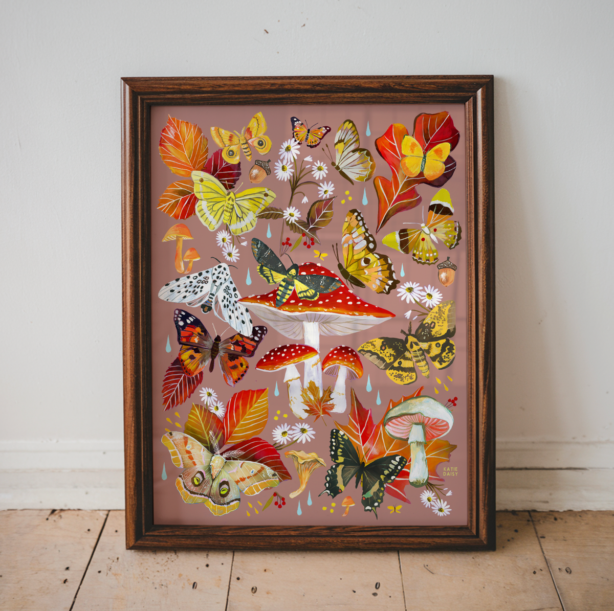 Autumn Flutter Art Print | Fall Wall art | Watercolor Art