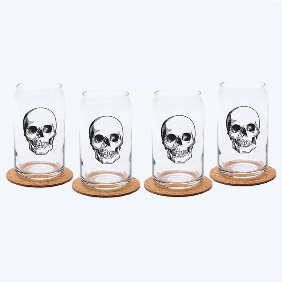 Skull Beer Can Glass | Glass Cup | Iced Coffee Cup