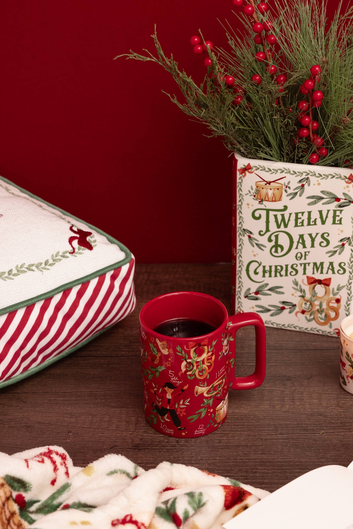 Slim Ceramic Mug, Twelve Days of Christmas
