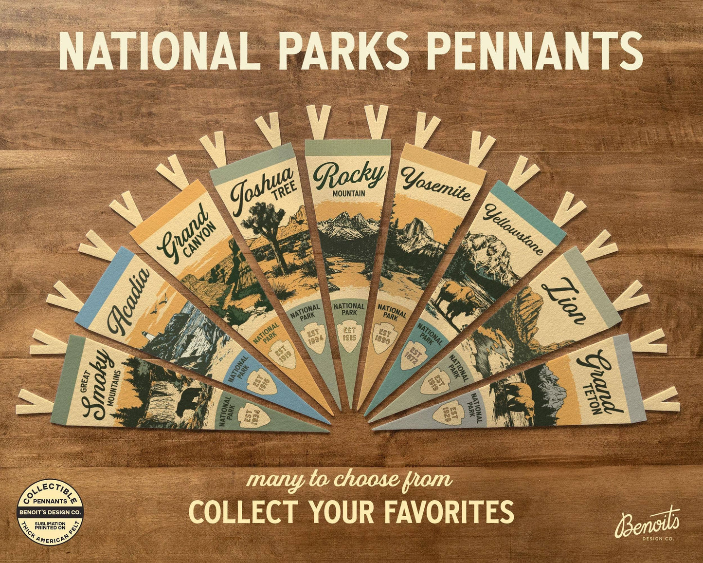 Olympic National Park Washington Felt Pennant