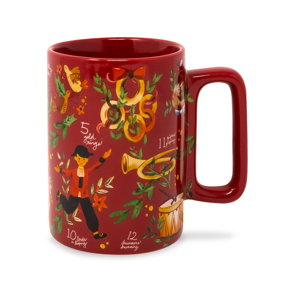 Slim Ceramic Mug, Twelve Days of Christmas