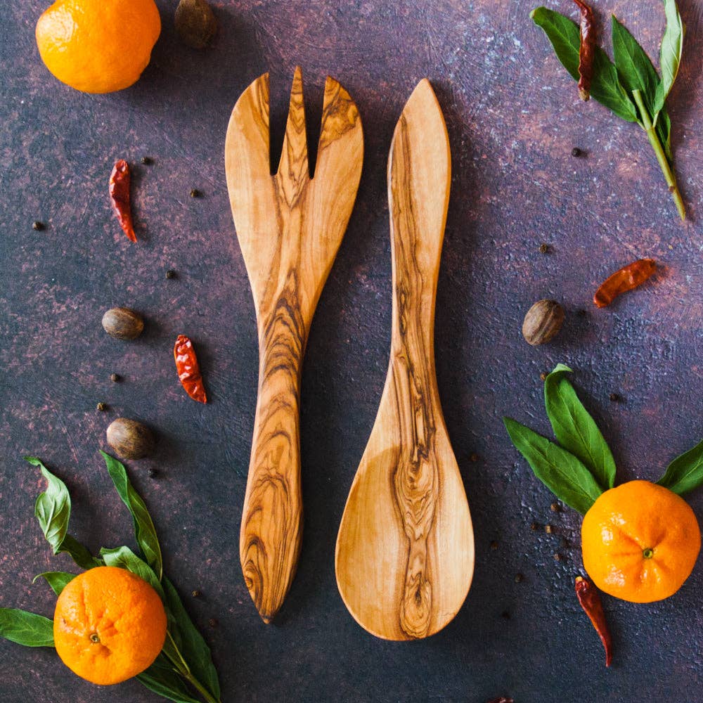 Olive Wood Salad Servers