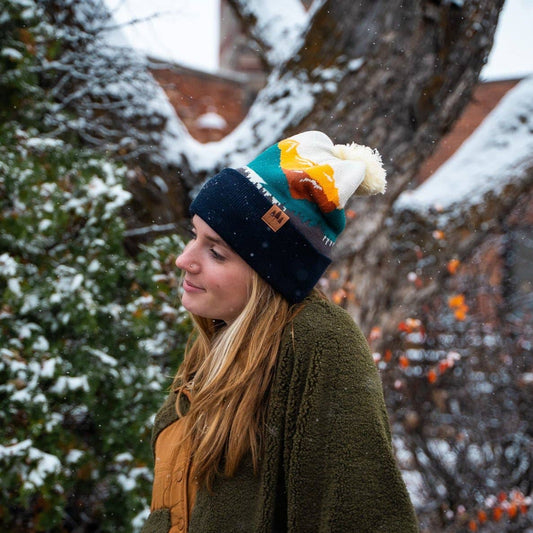 Mountains Pom Beanie