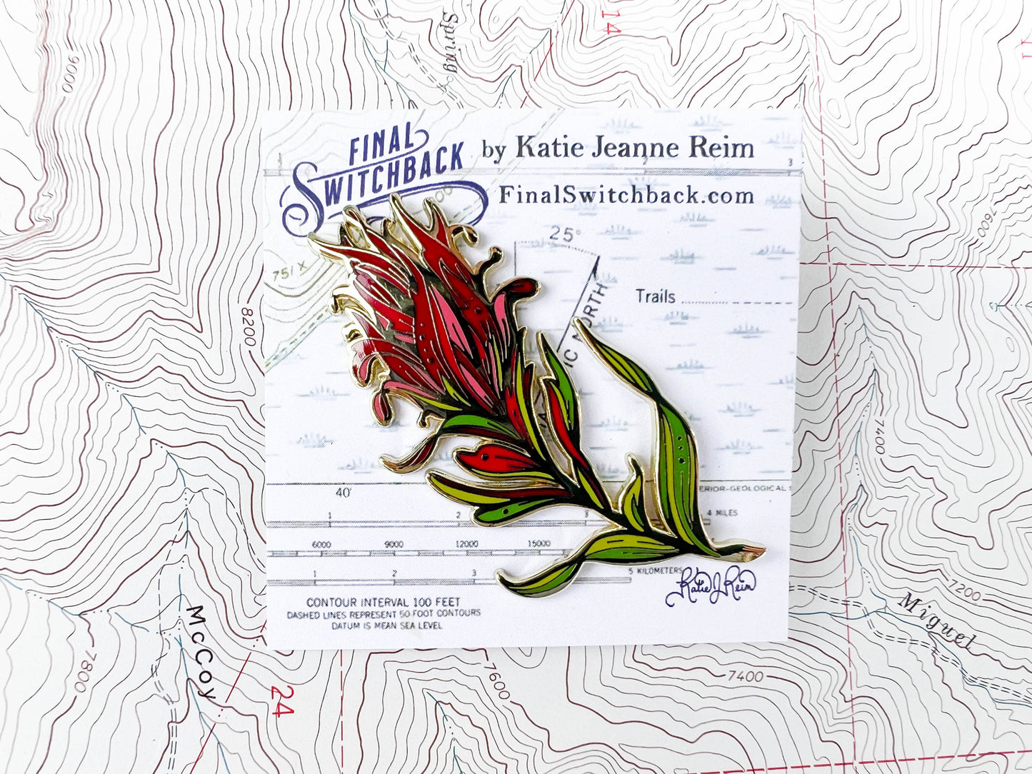 Wild Paintbrush Wildflower Enamel Pin