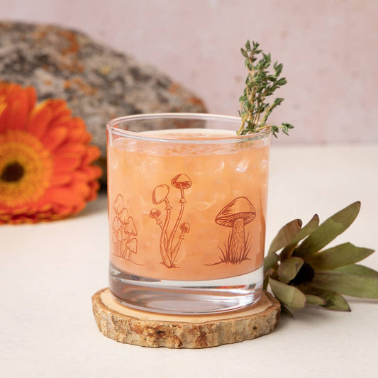 Mushroom Rocks Glass | Whiskey Glass | Cocktail Glass