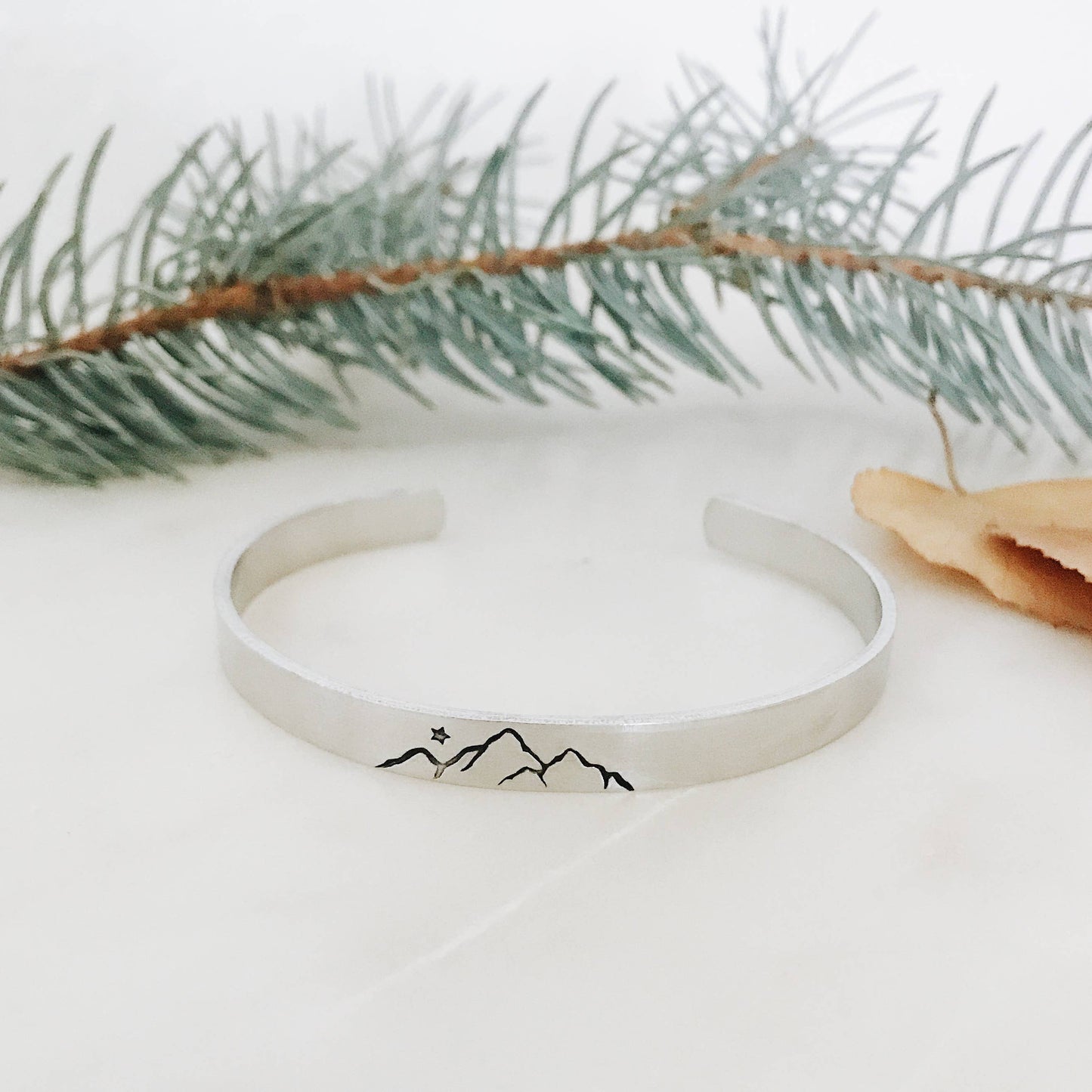 Simple True North Metal Cuff Bracelet