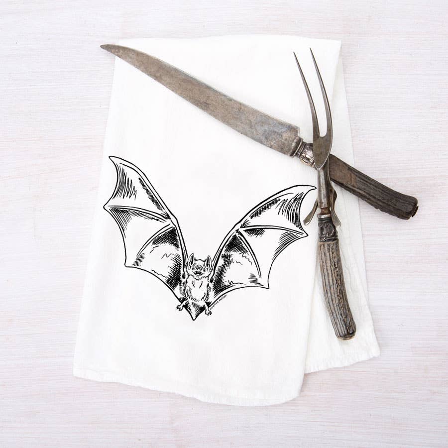 Bat Flour Sack Kitchen Towel