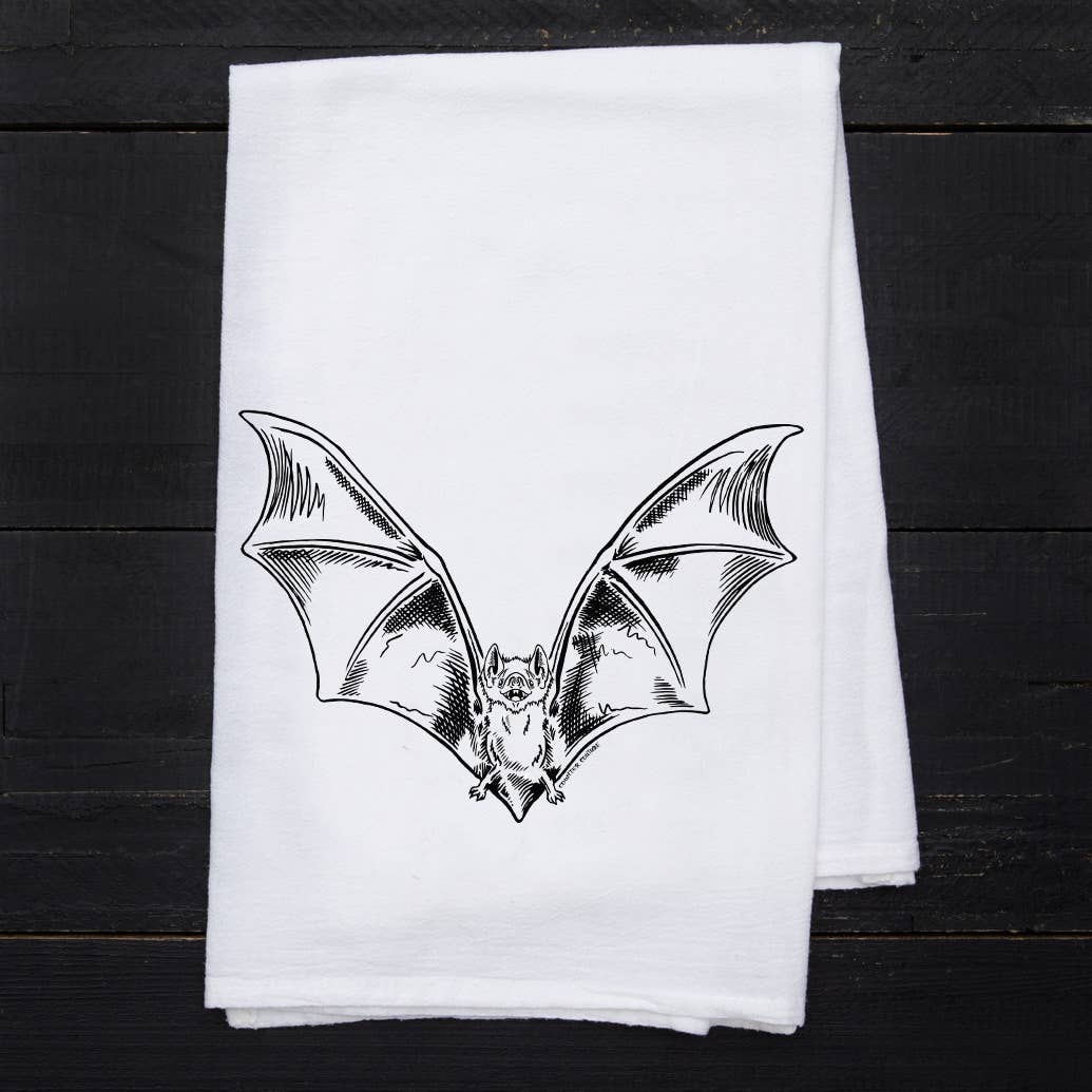Bat Flour Sack Kitchen Towel
