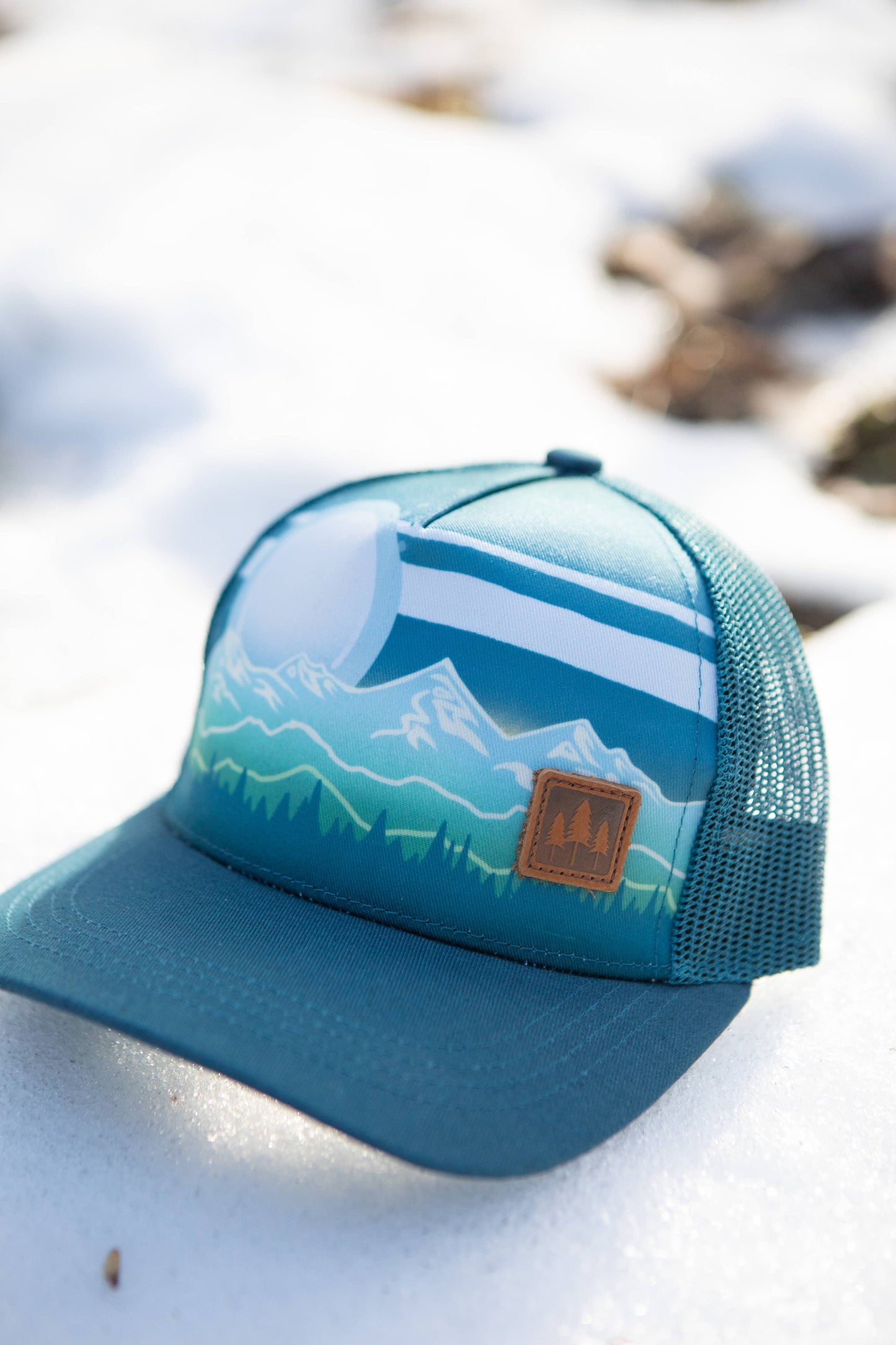 Mountain Stripe Kids Trucker  Hat