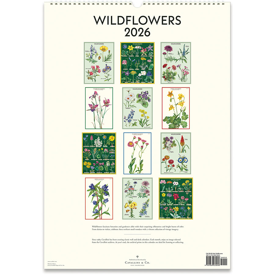 2026 Wildflowers Wall Calendar