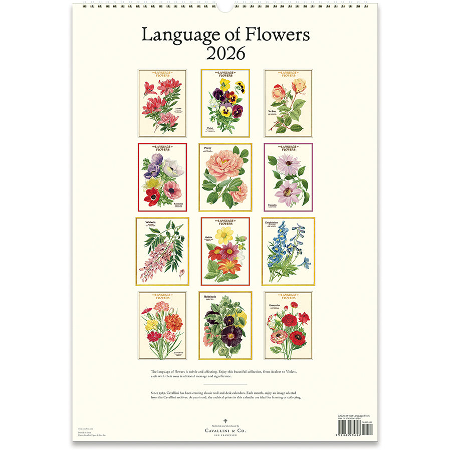2026 Language of Flowers Wall Calendar