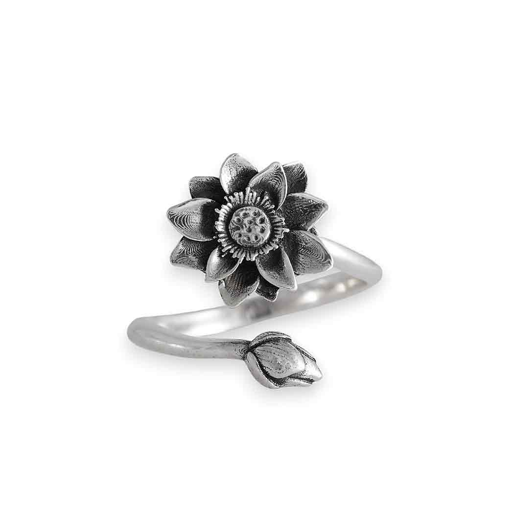 Sterling Silver Adjustable Birth Flower Rings