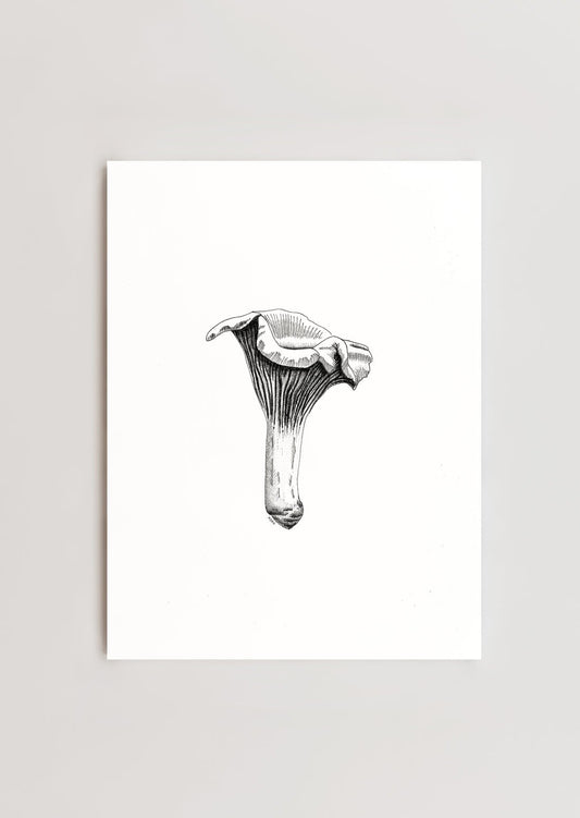 Chanterelle Mushroom Print 8x10