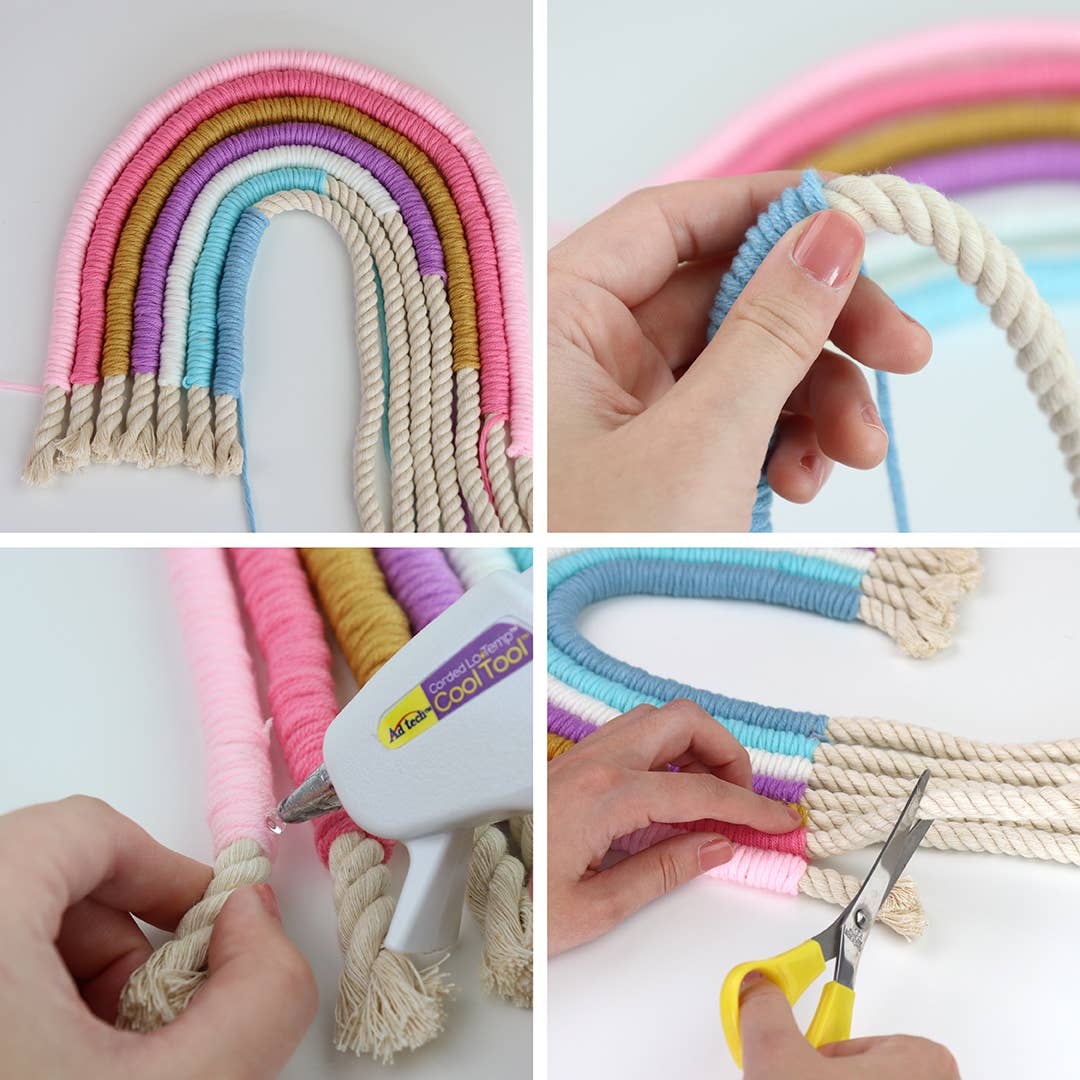 DIY Rainbow Yarn Bedroom Decor