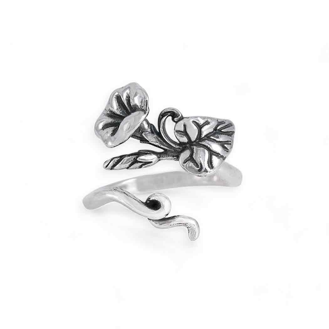 Sterling Silver Adjustable Birth Flower Rings