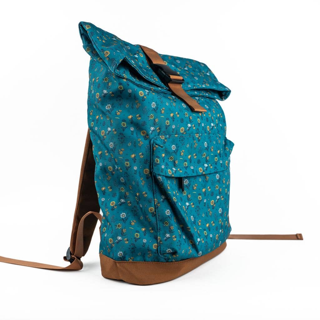 Teal Floral Adventure Backpack