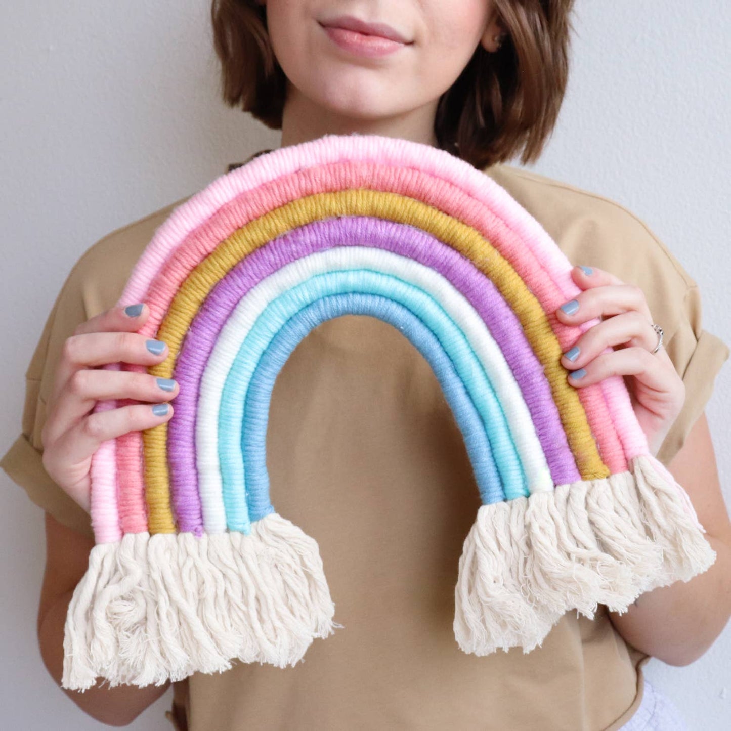 DIY Rainbow Yarn Bedroom Decor