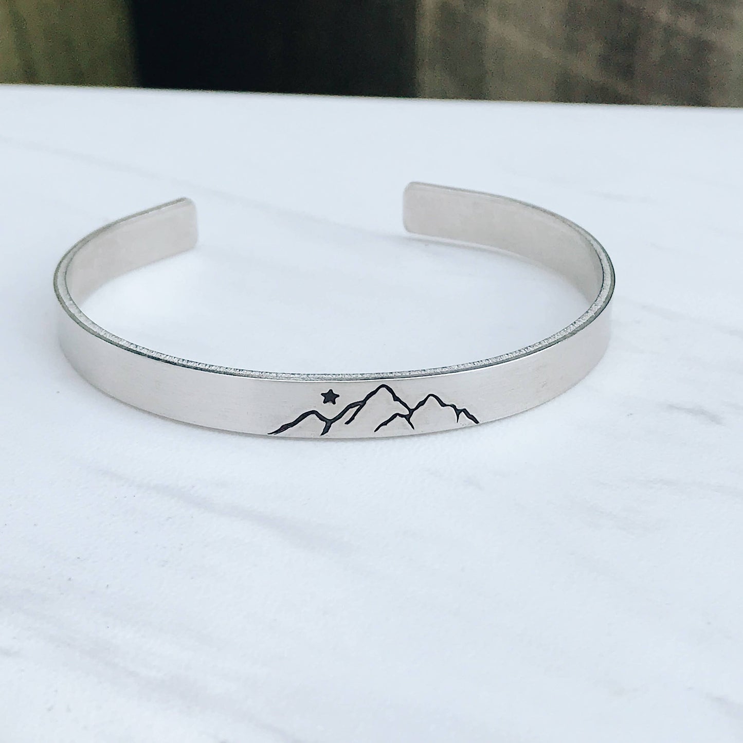 Simple True North Metal Cuff Bracelet
