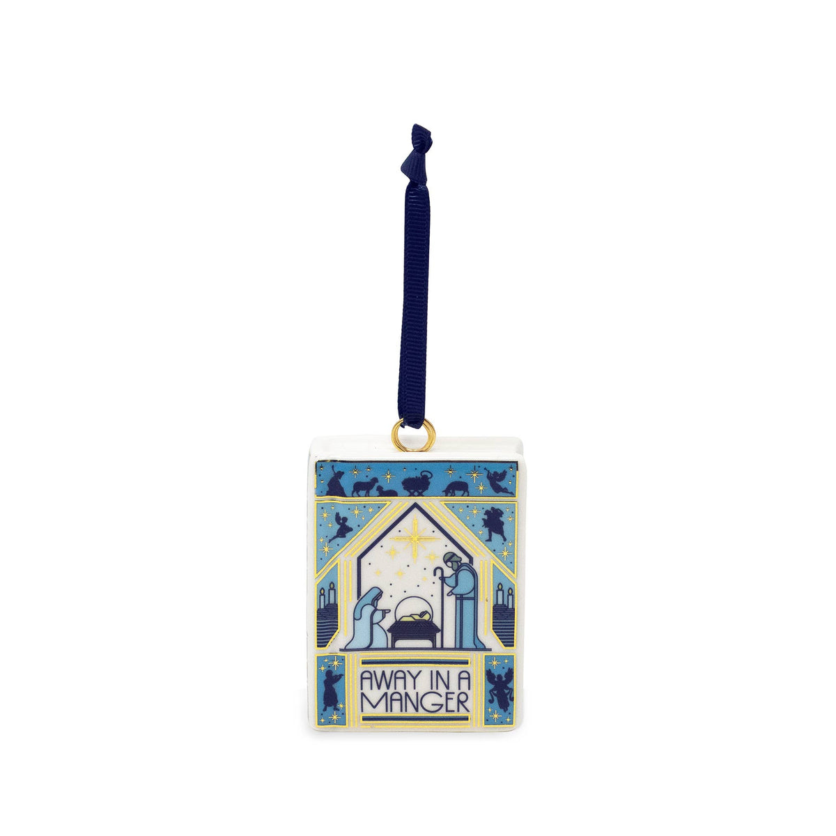 Ceramic Book Ornament, Away in a Manger