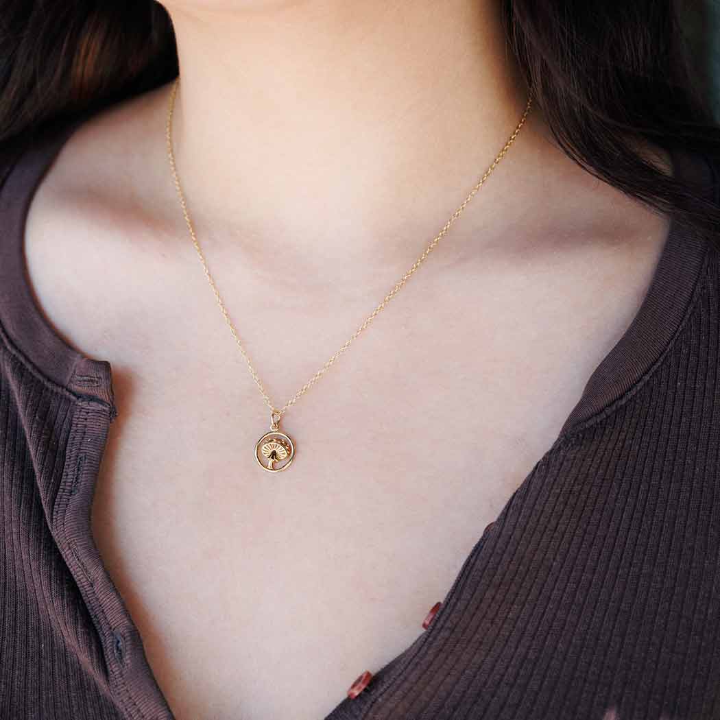 Bronze Agaric Mushroom Necklace