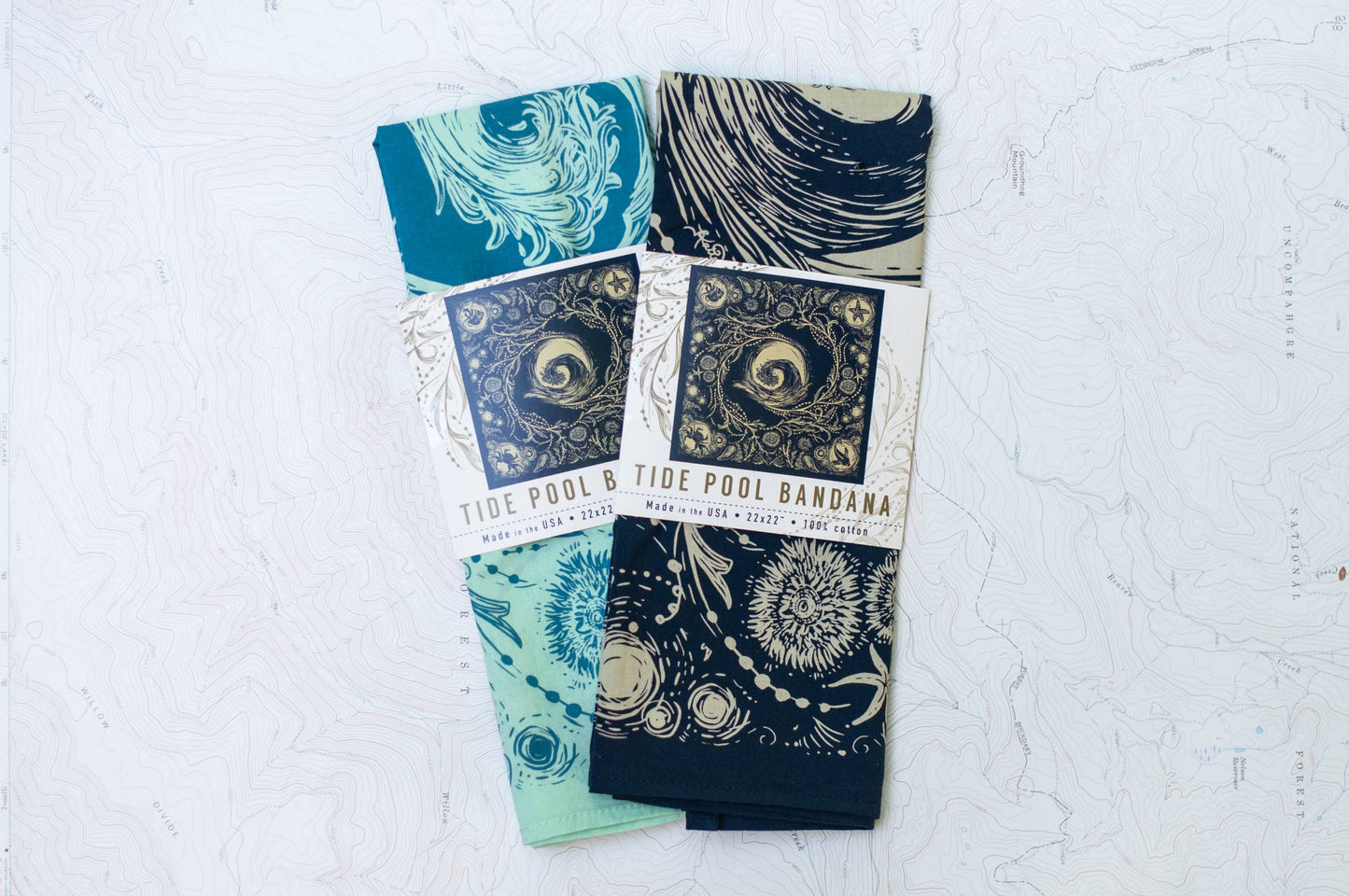 Tide Pool Cotton Bandana - Two Colors
