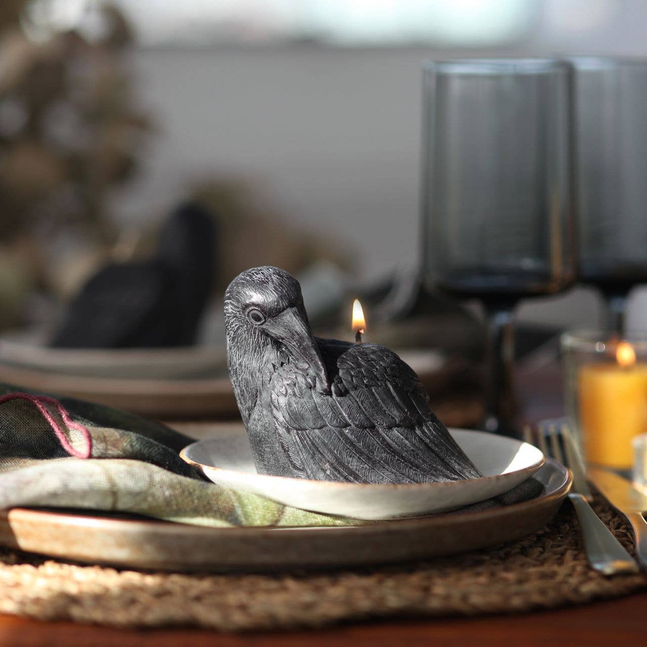 Crow Beeswax Candle