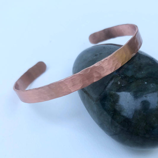 Skinny Copper Hammered Cuff