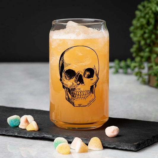 Skull Beer Can Glass | Glass Cup | Iced Coffee Cup
