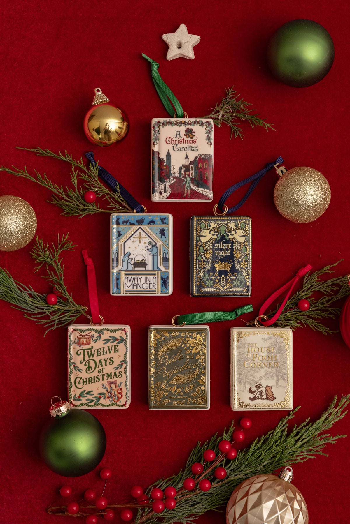 Ceramic Book Ornament, Away in a Manger