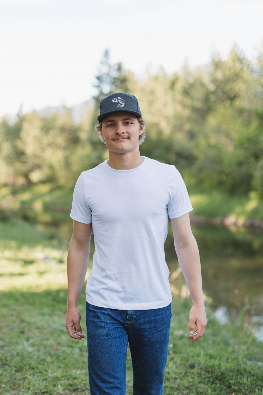 Trout Poly Camp Hat- Charcoal