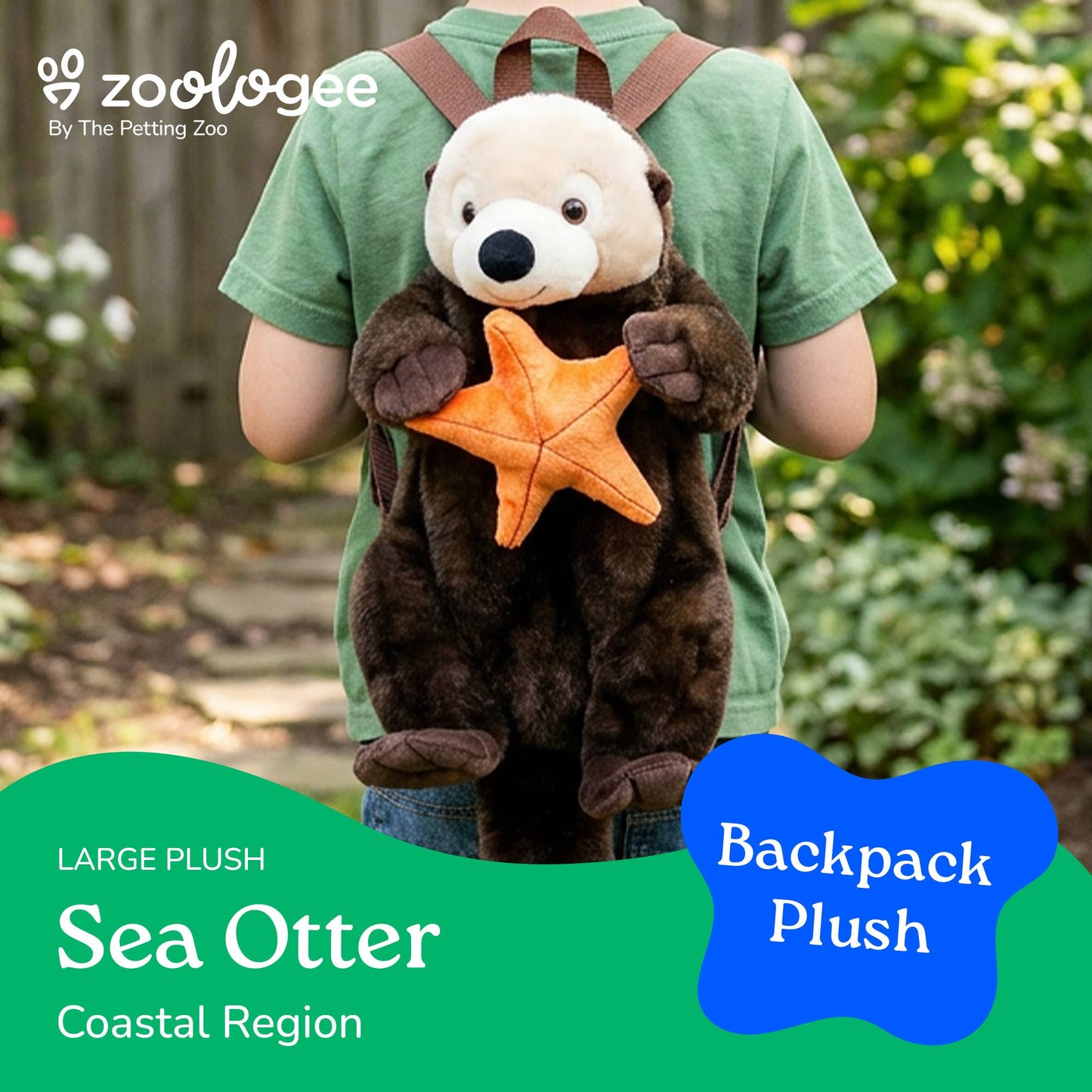 Sea Otter 20"  Plush Animal Backpack