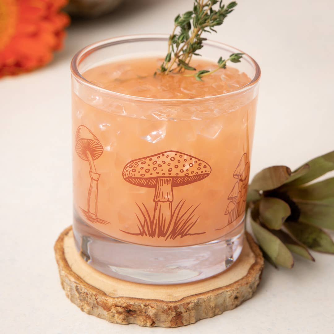 Mushroom Rocks Glass | Whiskey Glass | Cocktail Glass