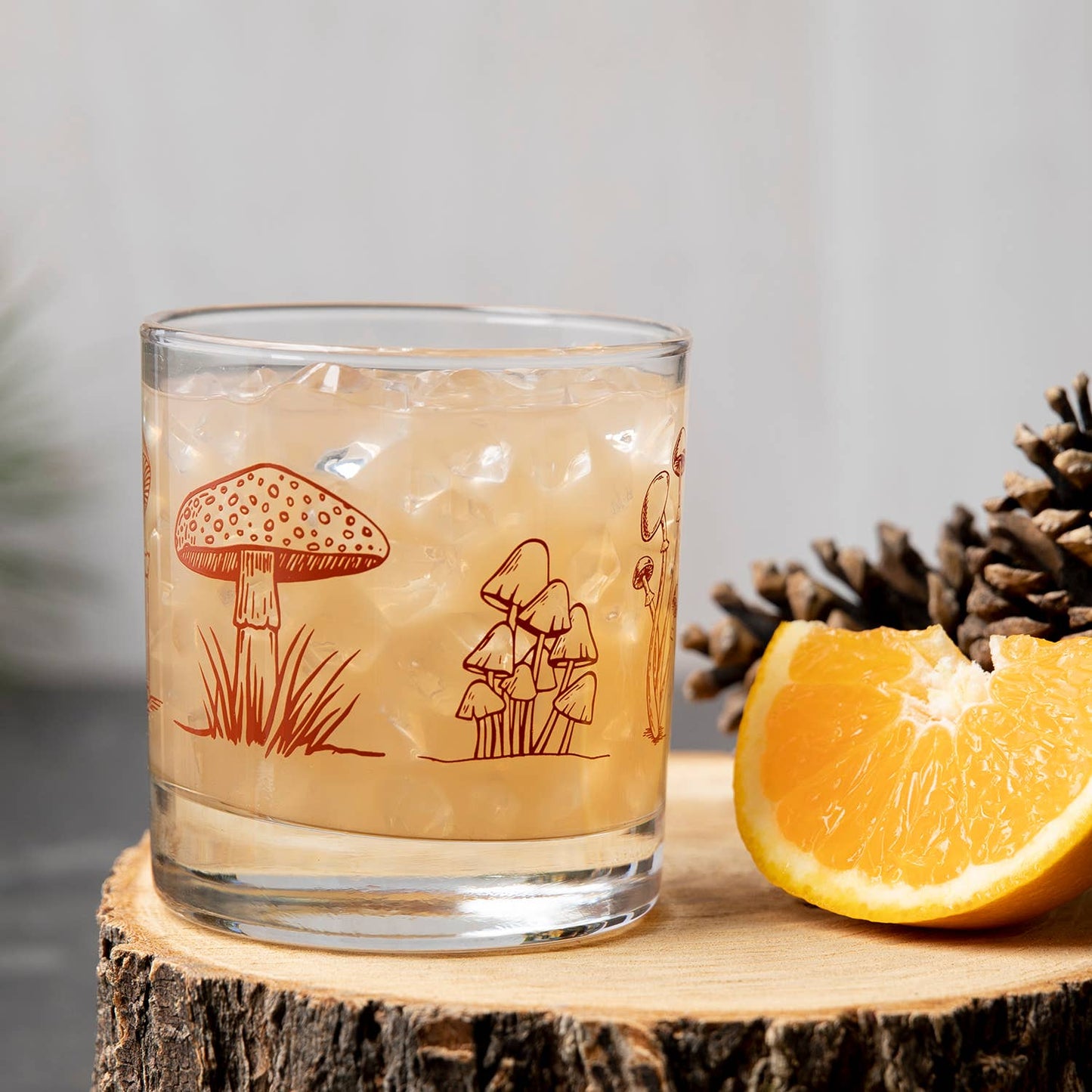Mushroom Rocks Glass | Whiskey Glass | Cocktail Glass