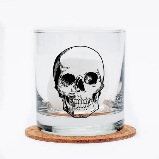 Skull Rocks Glass | Black Skull | Whiskey Glass