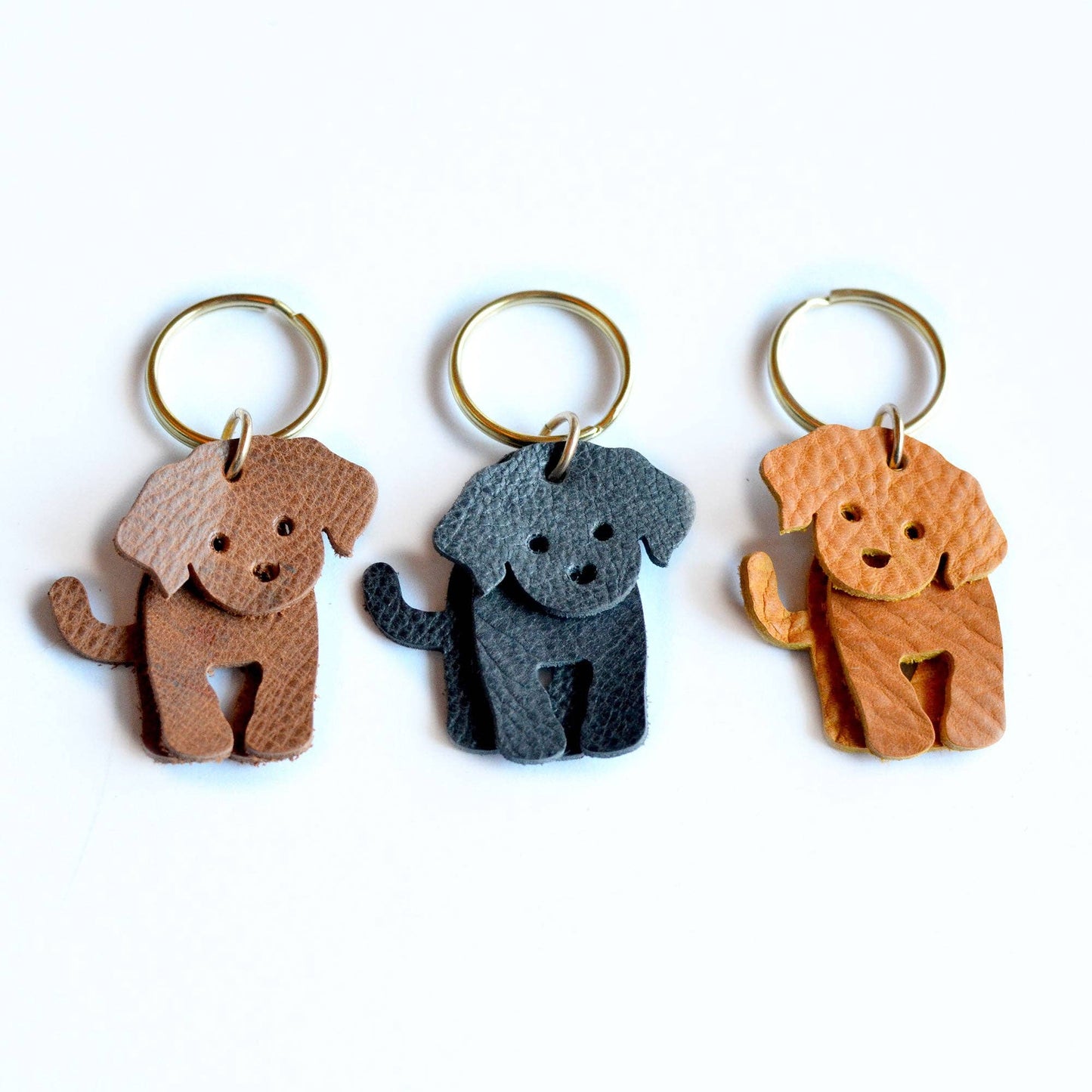 Doodle Dog Leather Key Ring