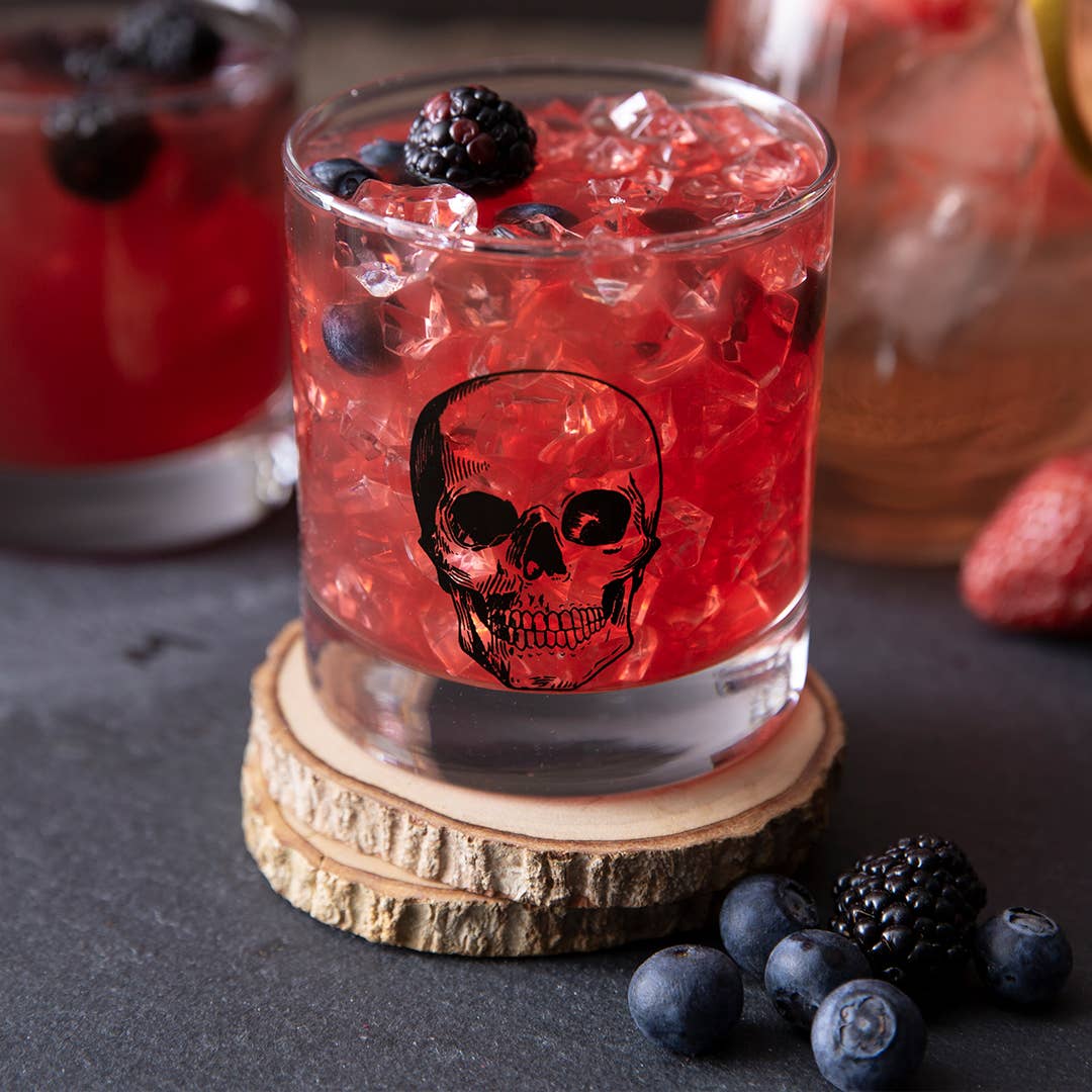 Skull Rocks Glass | Black Skull | Whiskey Glass