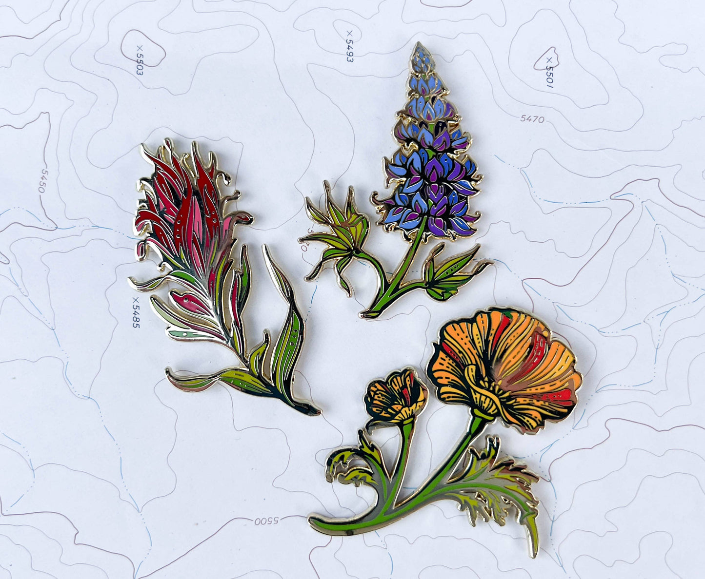 Wild Paintbrush Wildflower Enamel Pin
