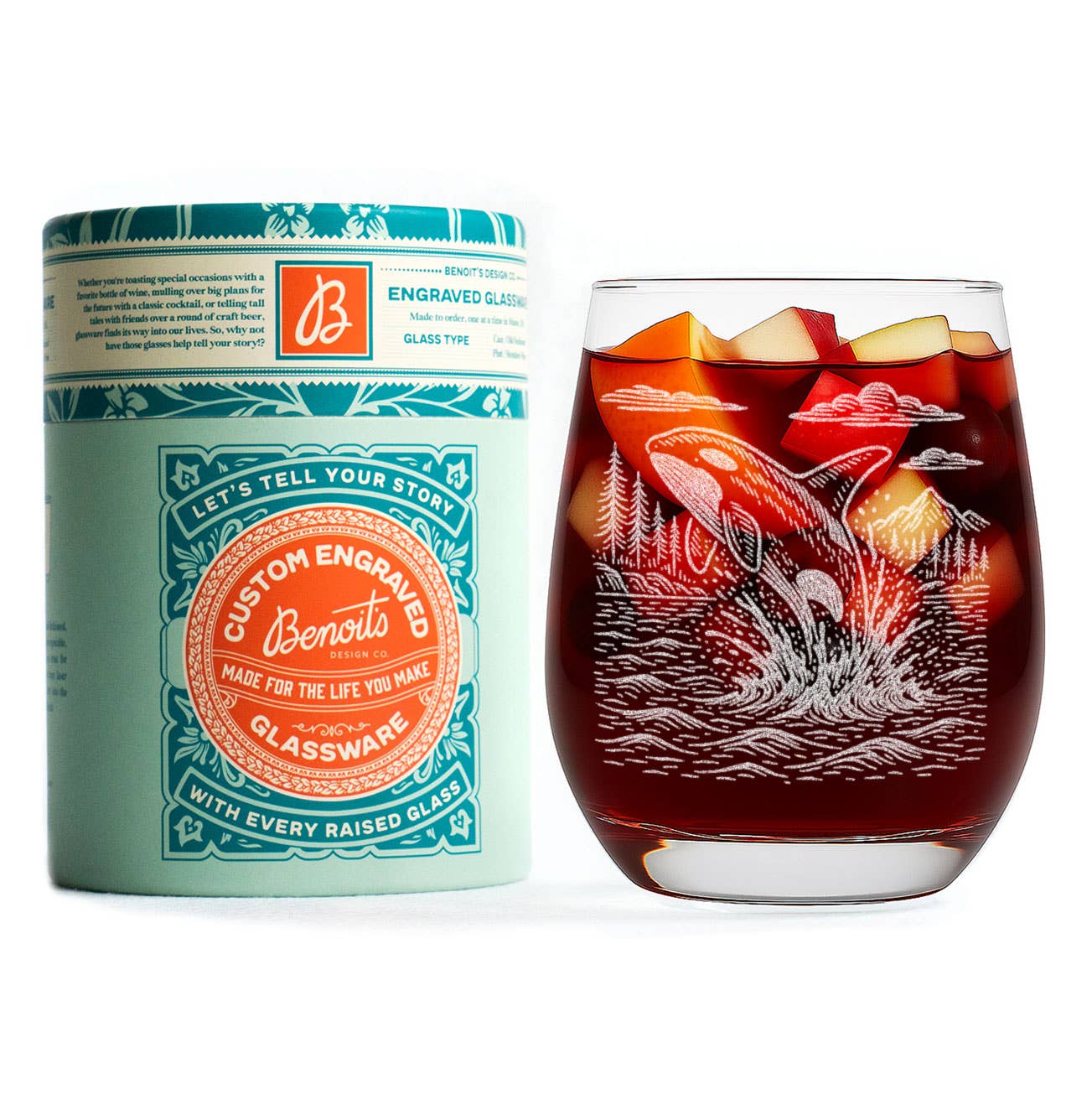 Killer Whale Orca Drinking Glass