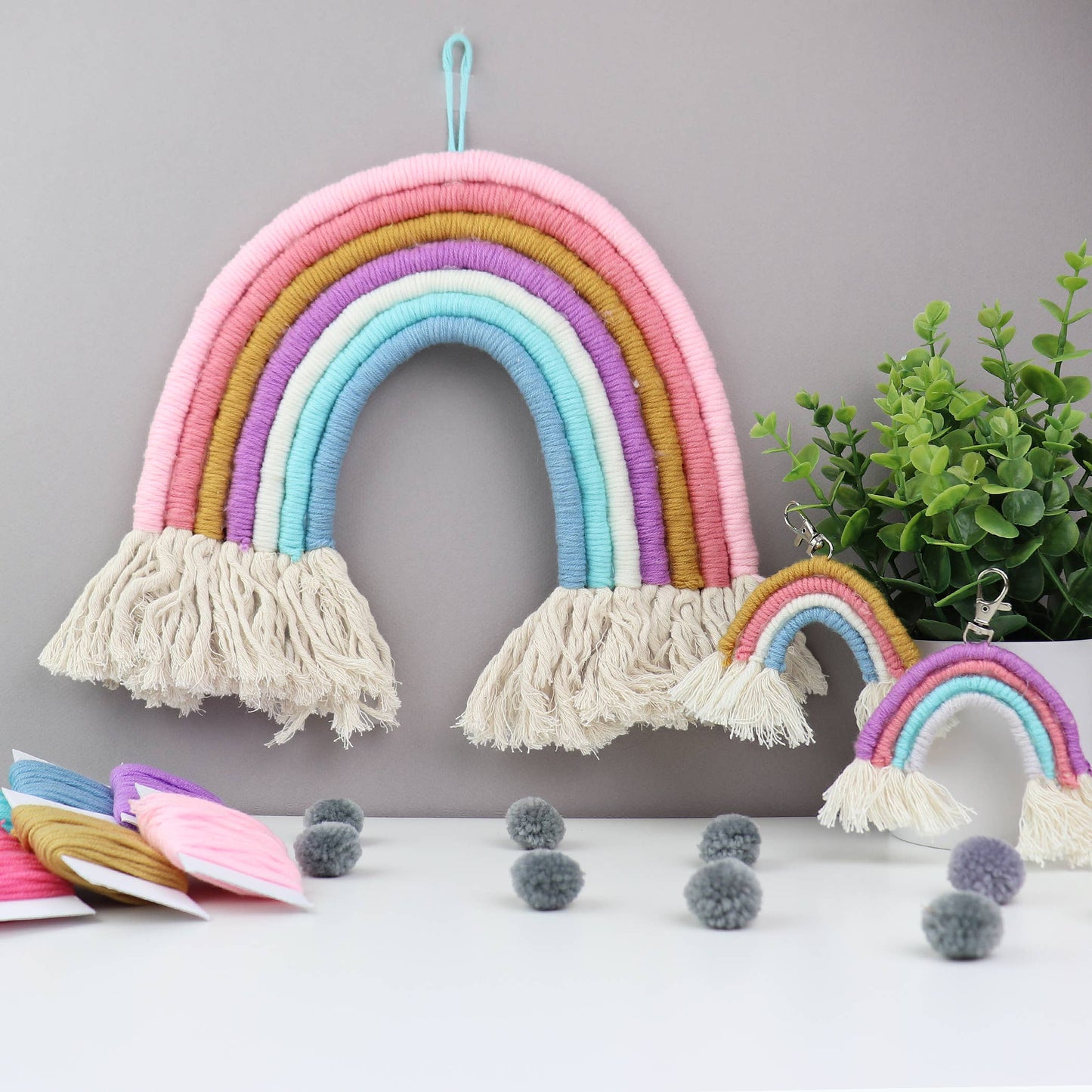 DIY Rainbow Yarn Bedroom Decor