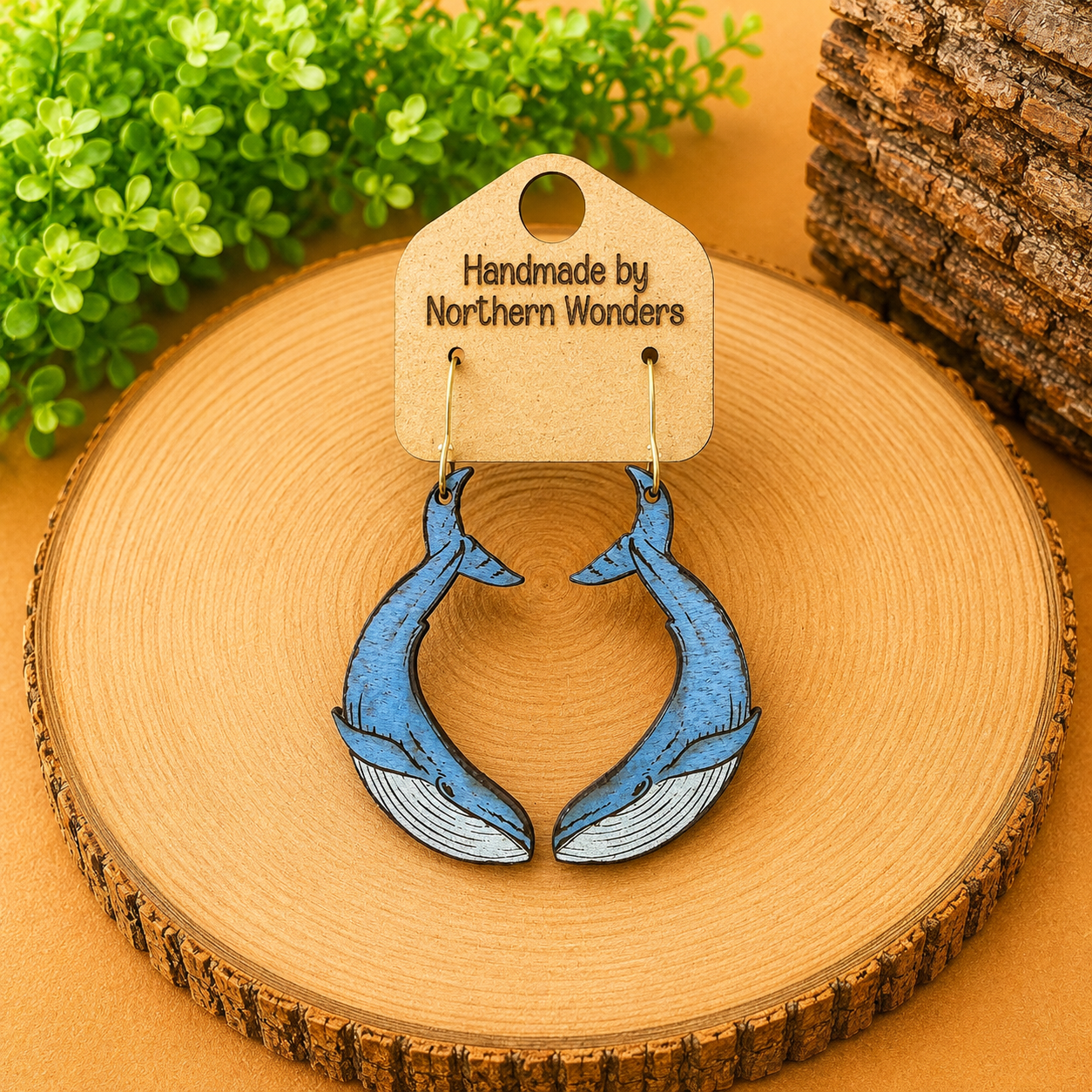 Whale Wood Earrings