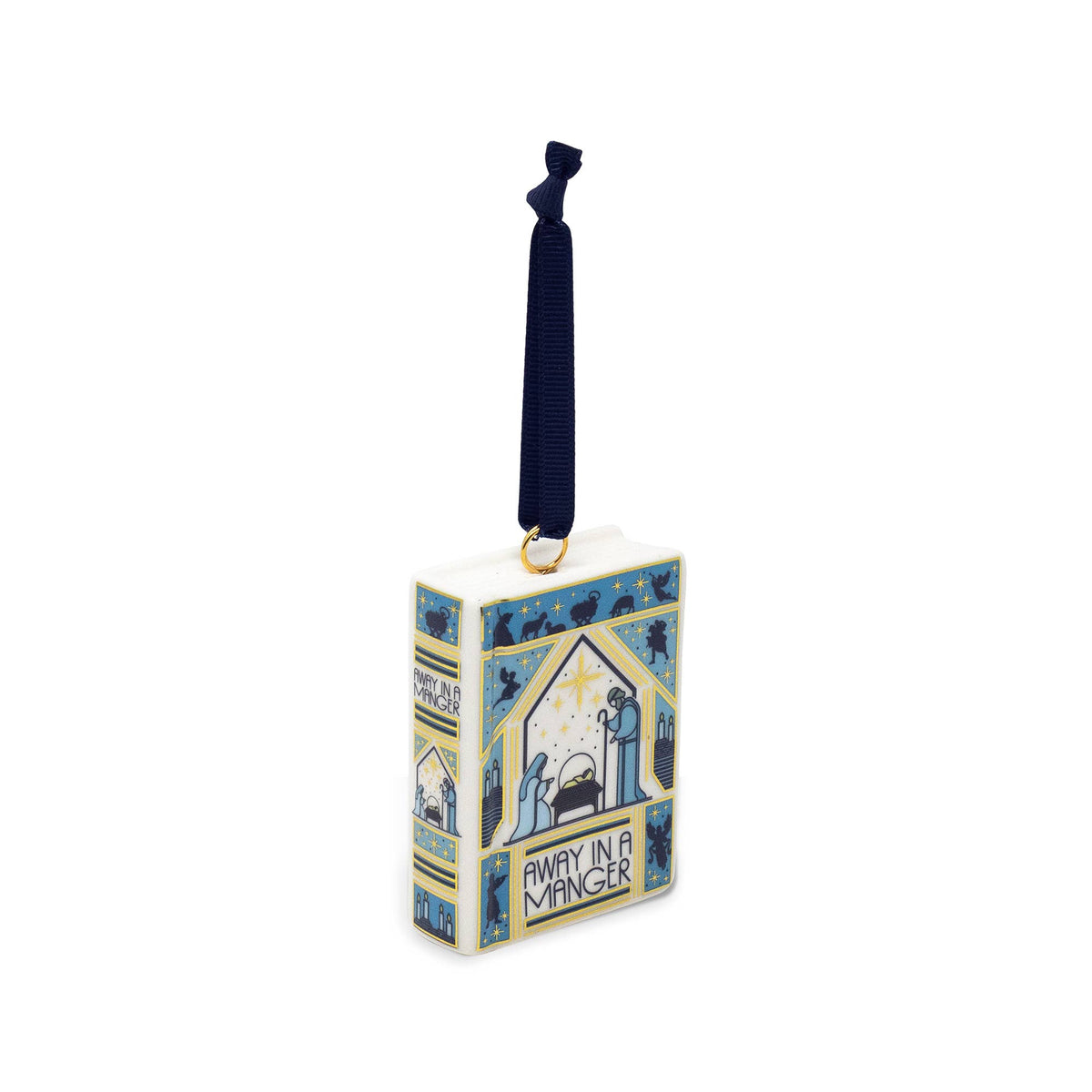 Ceramic Book Ornament, Away in a Manger