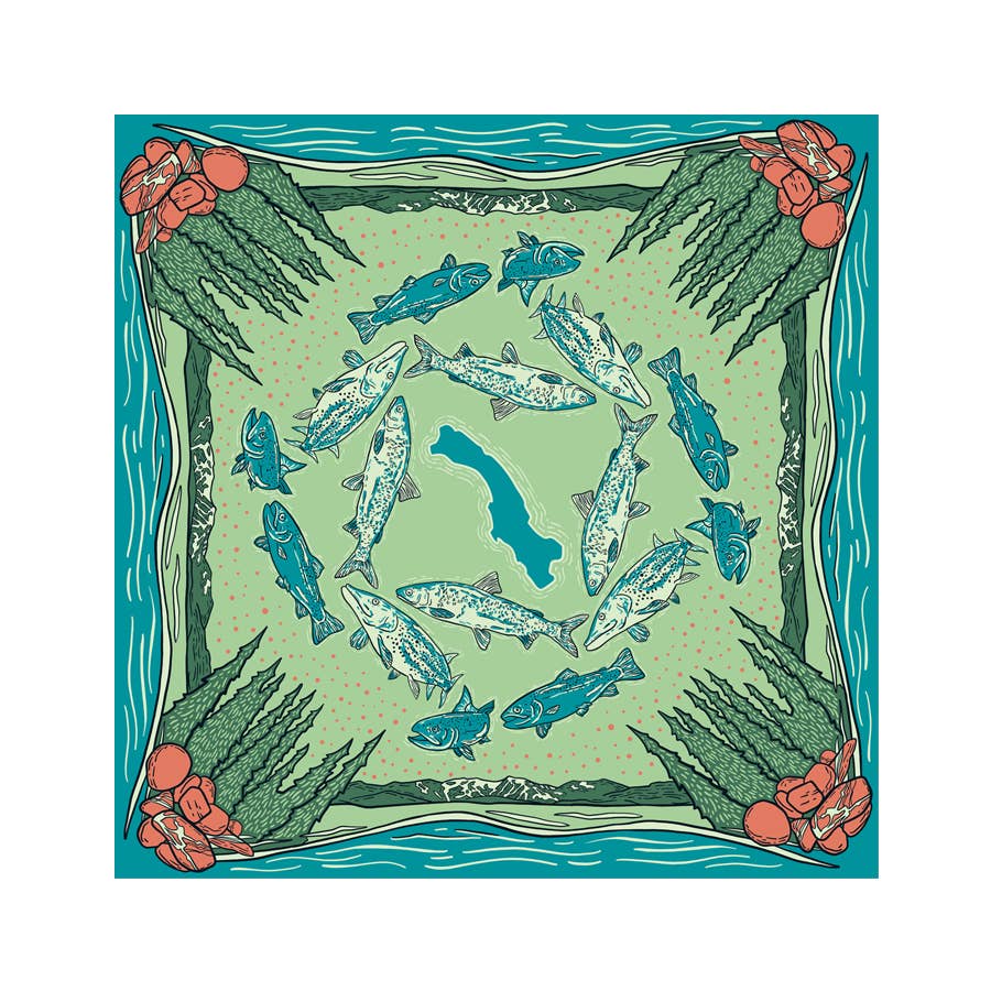 Whitefish Lake Fish Bandana