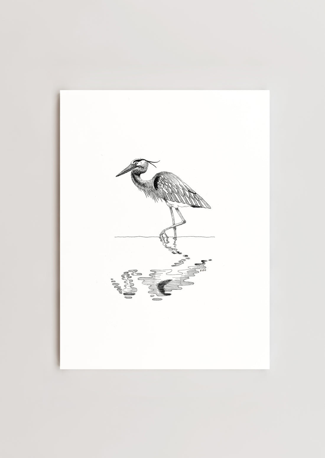 Great Blue Heron Print 8x10