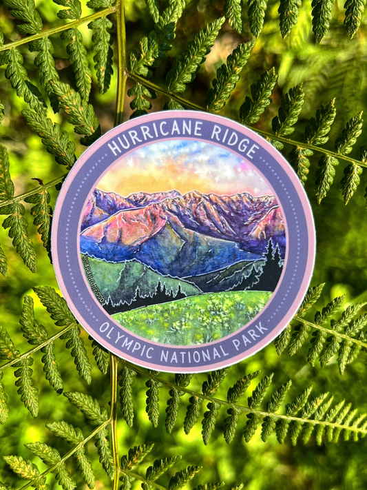 Hurricane Ridge Circle Badge Sticker