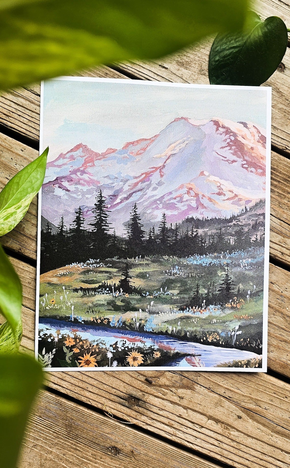 Glowing Mount Rainier Print