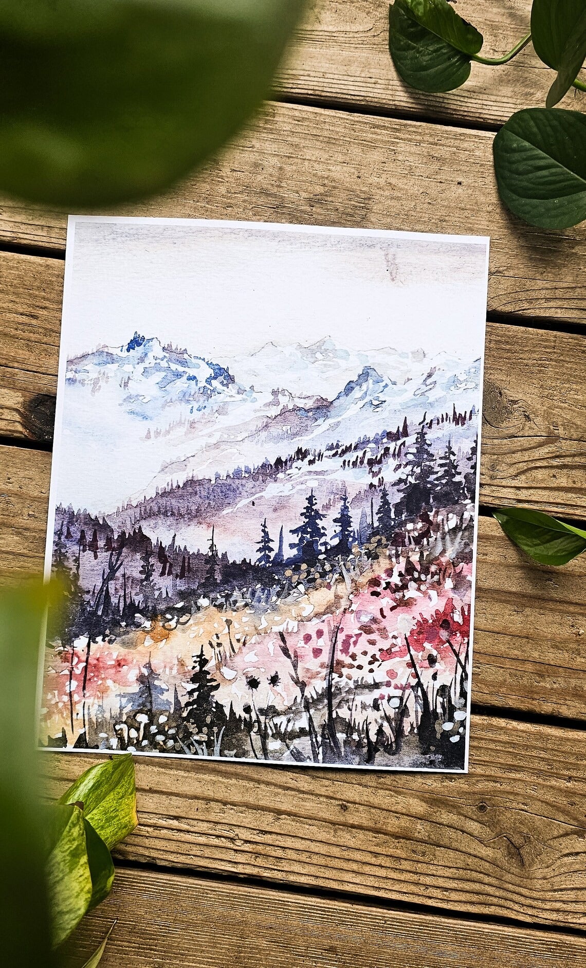 Hurricane Ridge in Fall Watercolor Print