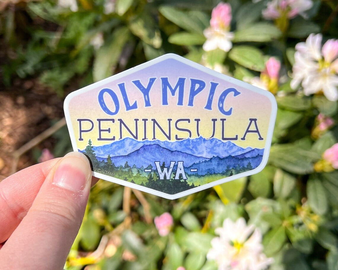 Olympic Peninsula Mt. Range Badge Sticker