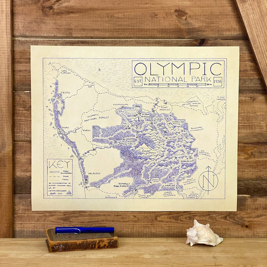 Olympic National Park Map Print